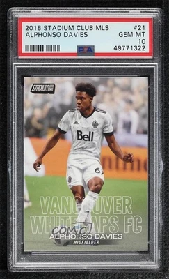 2018 Topps Stadium Club MLS Alphonso Davies #21 PSA 10 GEM MT Rookie RC - Image 1 of 2