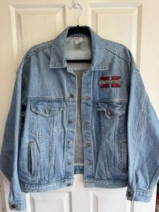Chaqueta de Motocicleta Vintage ExcelsiorHenderson Jean Denim Parche Para Hombre Talla Pequeña RARA - Imagen 1 de 7
