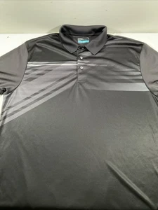 PGA Tour Men's Black & Gray Short Sleeve Polo Golf Shirt Size XXL I36 - Picture 1 of 7