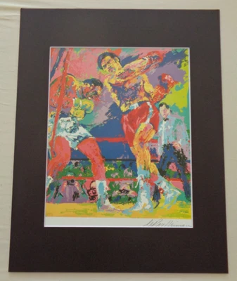 艺术家 Leroy Neiman 运动拳击 Frazier Forman 火柴战士 美容艺术印刷品 — 第 1/4 张图片