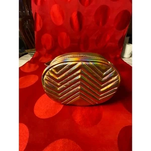 Izzy & Liv Gold waist belt bag purse iridescent holograph fits 31 - 40 inch GUC - Picture 1 of 10