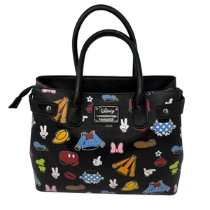 Disney Loungefly Sensational 6 Black Satchel Purse Mickey Mouse And Friends  - Picture 1 of 23