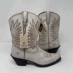 Botas vaqueras blancas envejecidas Ariat Goldie para mujer 7,5 B (10033887) NUEVAS - Imagen 1 de 11