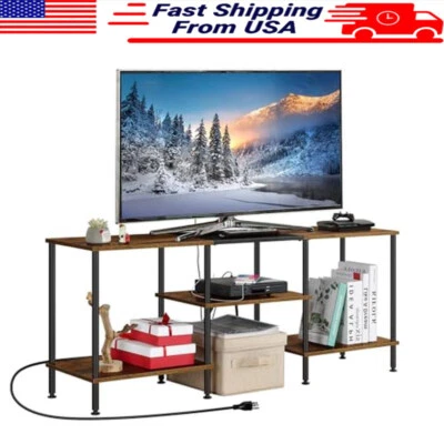 Soporte de TV pequeño con estación de carga Televisores de hasta 50 pulgadas Consola de almacenamiento robusta Nueva Foto 1 de 4