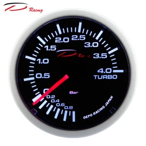 Manometro Strumento 52mm DEPO Pressione Turbo -1+4 BAR Nero MECCANICO FUME' - Foto 1 di 2
