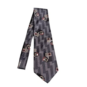 Men's Neck Tie Zylos George Machado Gray & Black 100% Italian Silk 4" x 57" - Picture 1 of 5