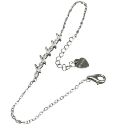 Bracciale Argento 925 da Donna firmato catenina ricoperta da puntiluce brillanti - Immagine 1 di 4