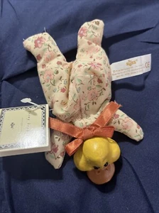 Russ Teeny Beenies Ente 4 Zoll Stofftier Keramik Kopf Stoffkörper Blumen Kleidung - Bild 1 von 4