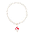 Red Resin Mushroom Pearl Bracelet Miss Beaded Bracelets for