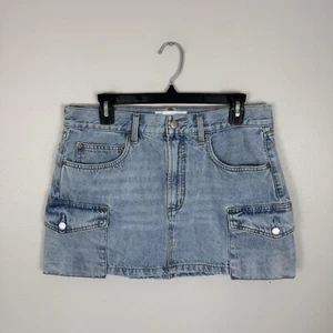 Aritzia Denim Forum Damen 90er Mid Rise Cargo Minirock helle Waschung Größe 30 - Bild 1 von 5