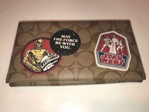 NWOT Coach Star Wars Khaki Coated Canvas Universal Phone Case Patches 88110