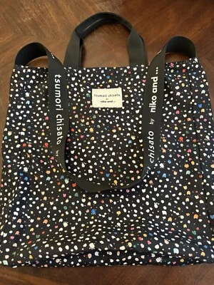 Bolso tote tsumori chisato by niko and... Cat dot negro 14"x12"x2" Foto 1 de 4