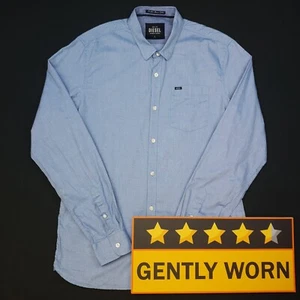 Diesel Shirt LARGE Slim Fit Blue Mens Long Sleeve Dots Cotton 100% - Picture 1 of 13