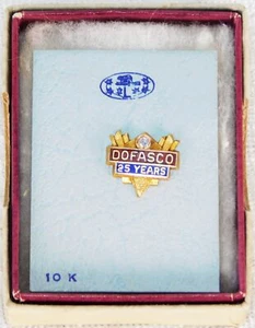 Vintage Dofasco Steel Canada 25yr 10k Gold 1 gram Employee Service Pin w/ Box - Picture 1 of 3