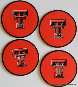 TEXAS TECH UNIVERSITY Red Raider Coasters Set 4 NCAA Football Licensed Sports - Picture 1 of 1