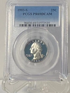 1993-S Proof Washington Quarter PCGS PR69 DCAM# 2535 - Picture 1 of 2