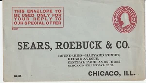 Vintage Sears, Roebuck & Co. Unused Special Offer Envelope Washington 2 Cents - Picture 1 of 2