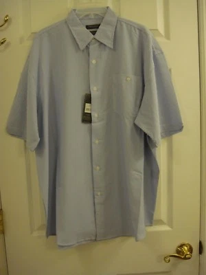 Domani Short Sleeve Blue & White Strip Dress Shirt Men's Size XL New w/ Tag $45 - Image 1 of 4