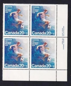 Canada 1976 Montreal Olympics Soccer, MNH LR PB semi-postal, sc#B12 - Picture 1 of 1