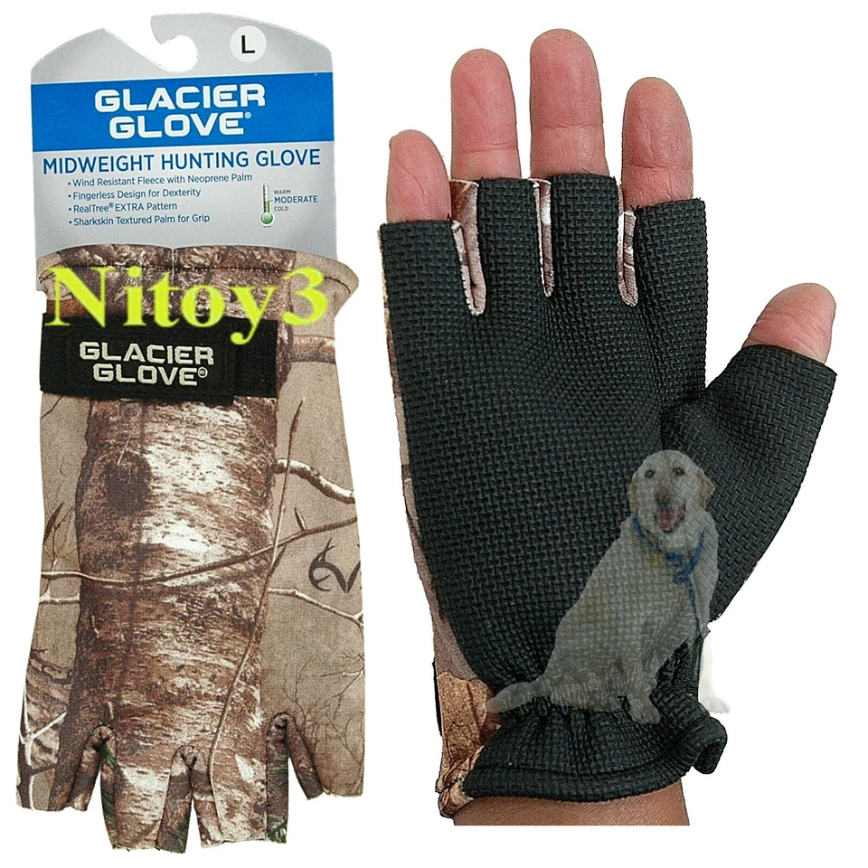 Glacier Glove Fingerless Midweight Pro-Hunting Gloves-Neoprene Palm Large (T) - Image 1 of 1