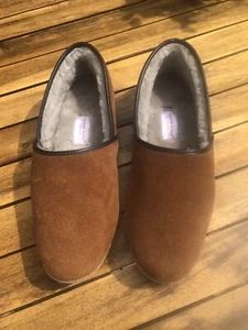 DEREK ROSE Crawford shearling-lined suede slippers Tan Brown Size UK 7