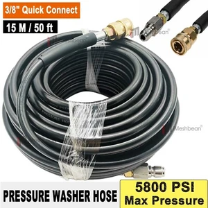 50FT 5800PSI Replacement High Pressure Power Washer Hose -3/8" Quick Connect - Picture 1 of 10