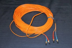 CDT 40-Meters Fiber Optic Cable ST-ST Duplex 2 x 62.5/125um Multimode 131-ft NEW - Picture 1 of 2