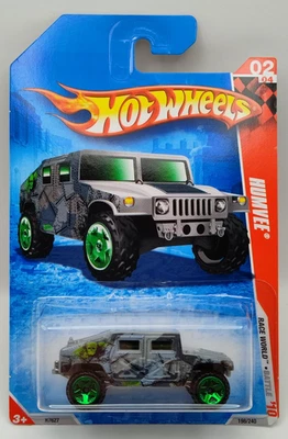 Gran tarjeta Hot Wheels 2010 Race World Battle 2/4 198 Hummer Humvee gris OR5SP Foto 1 de 4