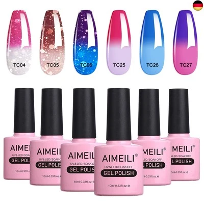 AIMEILI UV LED Thermo Gellack mehrfarbig ablösbarer Temperatur Farbwechsel  - Bild 1 von 4