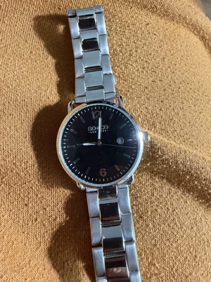 Мужские часы Movado 606337 классические серебристо-черные часы из нержавеющей стали - Изображение 1 из 4