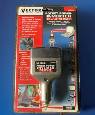 Vector Power Pocket Invertor DC to AC 70 Watt VEC040 2003 NIB - Image 1 of 2