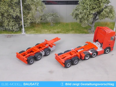 ELBE-MODELL EM124.2 1:87 Bausatz 5a Container Trailer teilbar m. Radsätzen und sep. Kotfl.