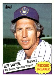 1985 Topps #10 Don Sutton RB Milwaukee Brewers HOF - Foto 1 di 2