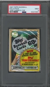 1987 Topps Cello Pack Jose Canseco RC Top Oakland Athletics PSA 9 MINT 0651 - Bild 1 von 2
