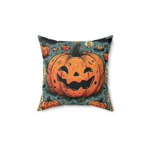 Halloween Pumpkin Throw Pillow and Cover Spooky Home Decor Accent Cushion - Picture 1 of 13