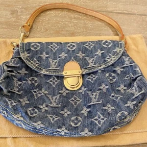 LOUIS VUITTON Mini Pleaty Monogram Denim Jean Bag Shoulder Bag WOW Rate 9 - Picture 1 of 9