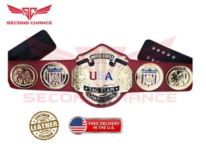 NWA United States Tag Team 2MM/4MM Zink Wrestling Championship Replik Titel Gürtel - Bild 1 von 4