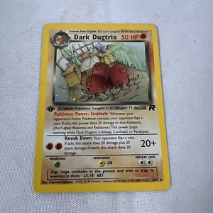 2000 Pokemon Dark Dugtrio 1st Editon Holo 6/82 Team Rocket LP - Picture 1 of 4