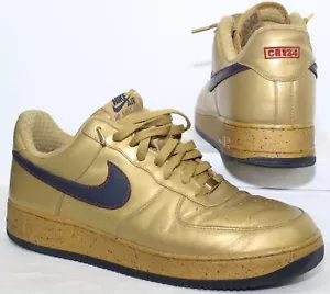 Nike Air Force 1 XXV 25 Low Premium Gold Shoes Charles Barkley CB34 Size Mens 14 - Picture 1 of 12