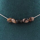 Collier 5 perles Andalousite des USA. Chaine en acier inoxydable Collier femmes