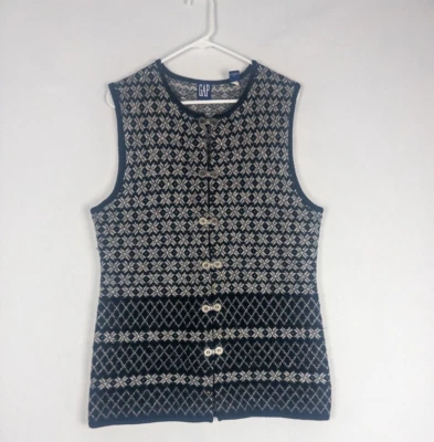 VTG Gap Vest Womens Large Fair Isle Wool Colorful Outdoor Granny Academia - Image 1 of 4