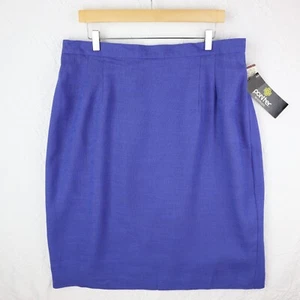 Panther Vtg Skirt Womens 22W Pencil A Line Linen Flax Blend Texture Made USA NOS - Picture 1 of 12