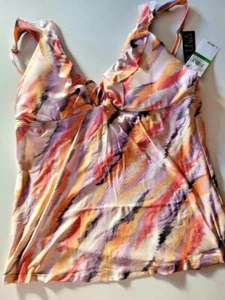 Soluna Swim Multi Color Swim Top Removable Cups Size Large - Picture 1 of 2