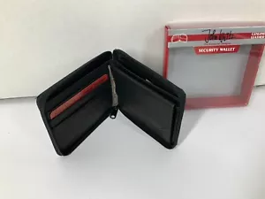 New Vintage John Weitz Black Genuine Hand Made Leather Bi-fold Billfold Wallet - Picture 1 of 10