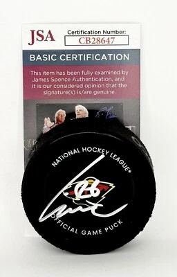 Liam Ohgren signed Minnesota Wild Official Game Puck autographed JSA - Image 1 of 2