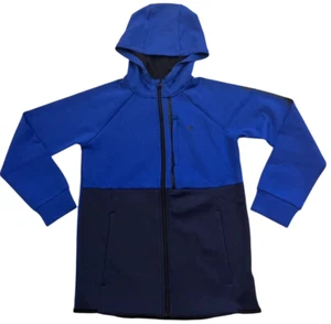 Champion Hoodie Boys Large 14/16 Blue Full Zip Pockets Colorblock Raglan Logo - Picture 1 of 11