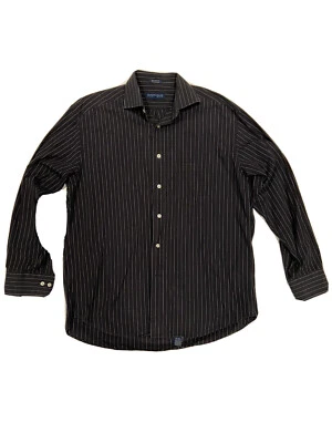 Hathaway Platinum Button Up Dress Shirt Black Mens Size Large EUC - Image 1 of 4