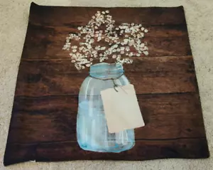 Suesoso Decrotive Pillow Case 20x19 Rustic Mason Jar Brown - Picture 1 of 3