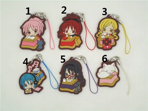 Puella Magi Madoka Magica Anime Rubber Strap Keychain Key Ring Charm Bag Pendant Cover