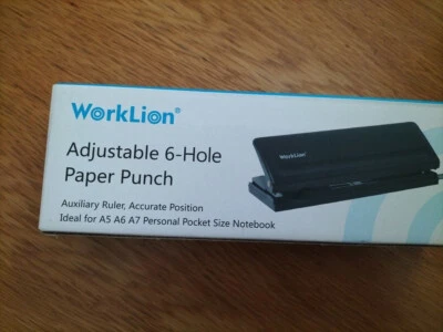 WORKLION Adjustable 6 Hole Paper Punch Puncher for A4 A5 A6 B7 Dairy Planner Organizer